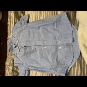 Blue button up shirt size {S}